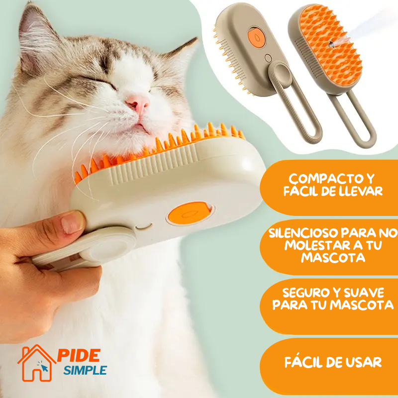 Cepillo de vapor 3 en 1 para mascotas