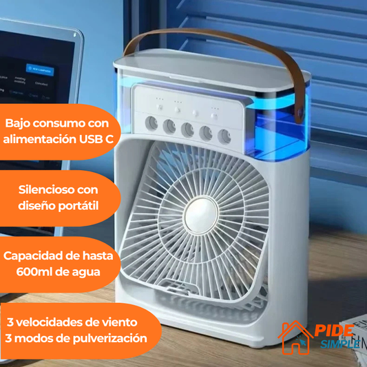 FreshGo™ | Mini Enfriador de Aire Portátil con Luz LED