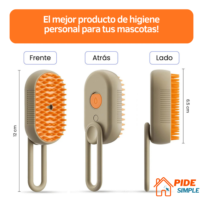 Cepillo de vapor 3 en 1 para mascotas